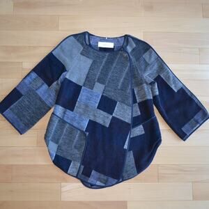 Tahari Color Block Sweater Fleece Shacket Size S